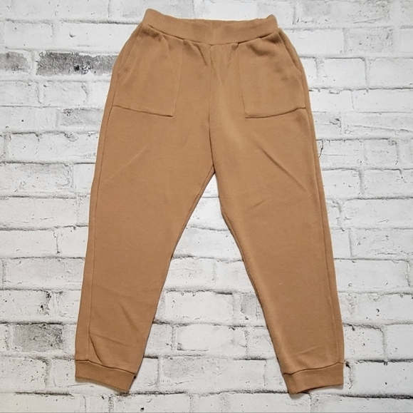 Zara Knit Tan Joggers - Picture 2 of 10